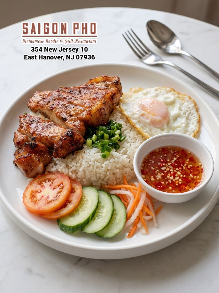 Grilled Pork Chop with Steamed Rice | Cơm Sườn Nướng
